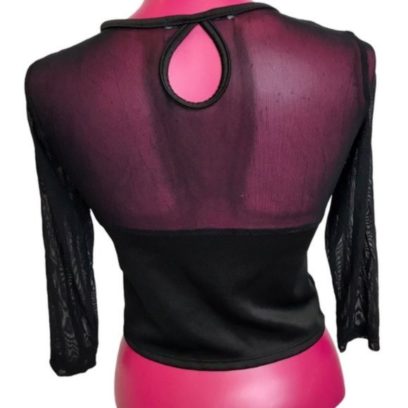 Rolla Costa Mesh Sheer Lycra Crop Top sz M - Picture 4 of 4